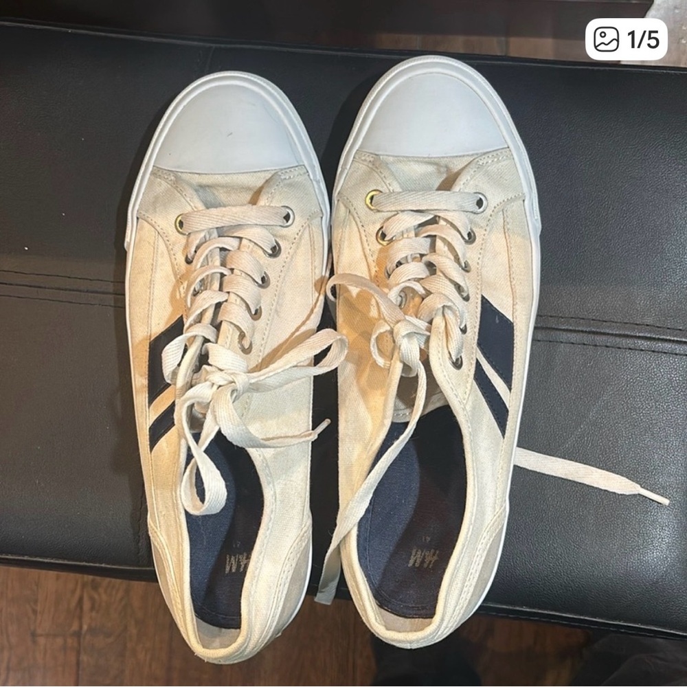 H&M Cream and Black Men's Sneakers